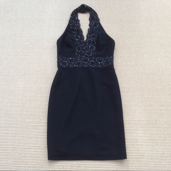 KIR Black Halter Cocktail / Party Dress - Size 10 - Picture 1 of 12